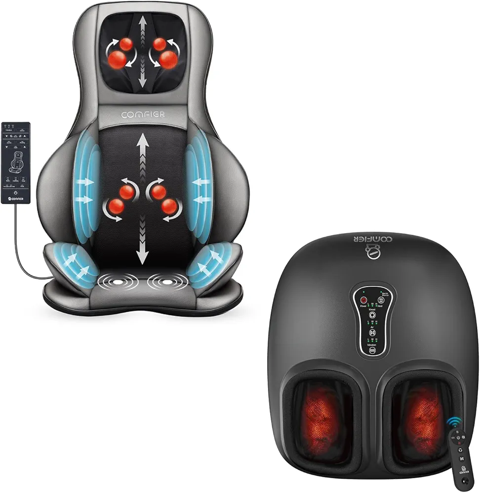 COMFIER Shiatsu Neck Back Massager & Upgrade Foot Massager