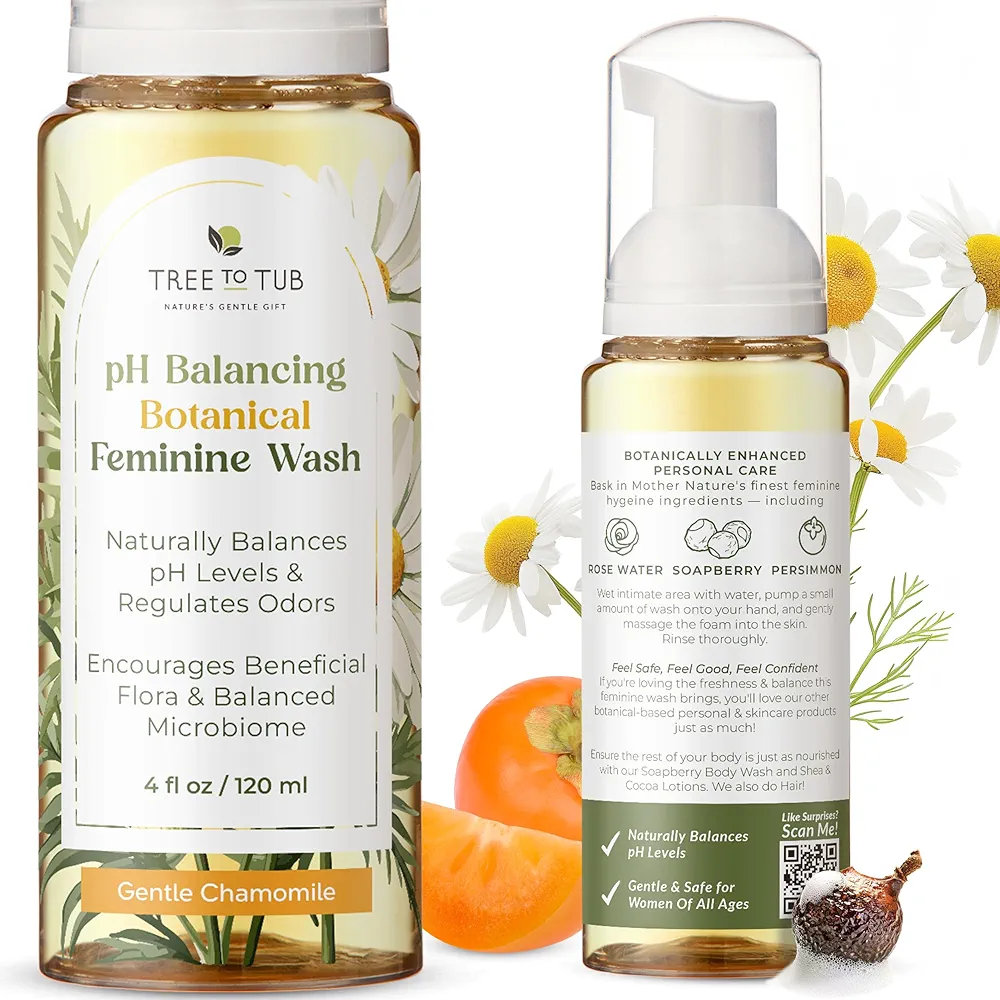 Tree to Tub pH Balance Feminine Wash for Women - Fragrance Free Vaginal Wash, Botanical Intimate Wash Women pH Balance, Intimate Soap For Women, Vagina Wash, Daily Feminine Wash, Vaginal Cleanser