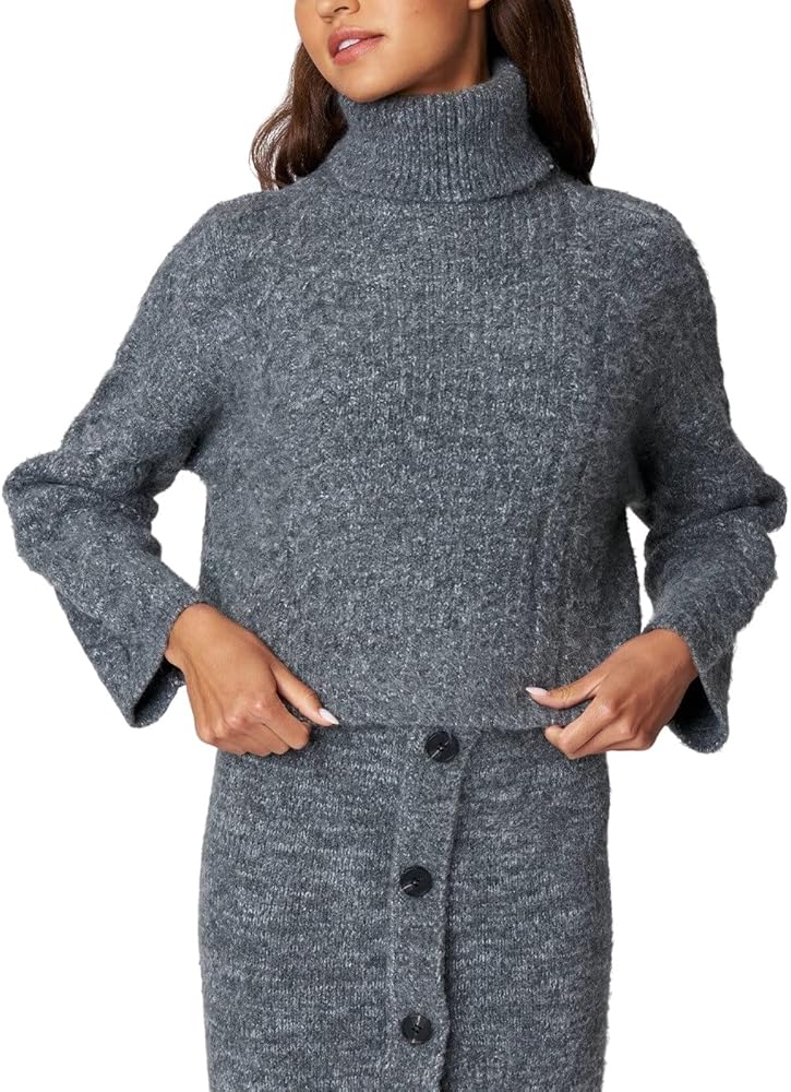 [BLANKNYC] Womens Cropped Turtleneck Sweater, Comfortable & StylishSweater