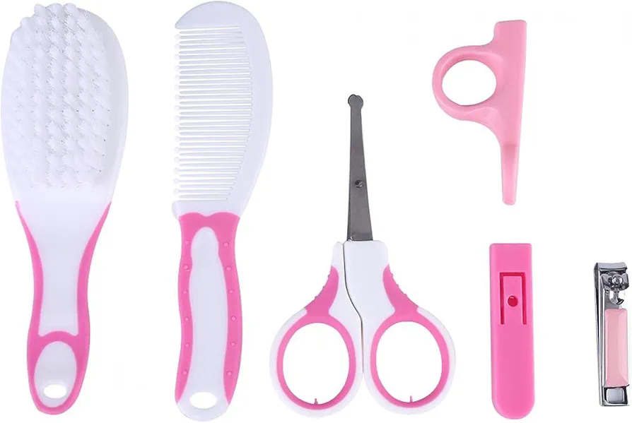 Nail Kit,Nail Clippers,Cuticle Trimmer,Manicure Kit,Baby Healthcare and Grooming Kit, Baby Safety Set Baby Comb, Brush, Finger Toothbrush, Nail Clippers, Scissors, Nasal Aspirator, Baby Essentials Nur