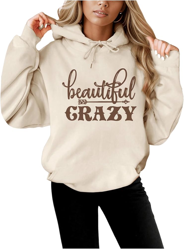 SOLY HUX Women's Plus Size Hoodie Letter Graphic Sweatshirt Drawstring Long Sleeve Pullover Tops with Pocket