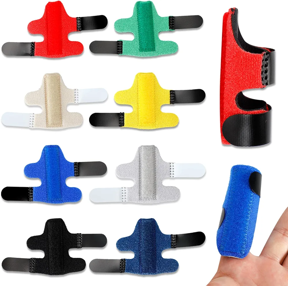 8Pcs Finger Splints Universal Finger Straightener Finger Support Brace Finger Stabilizer for Broken Fingers Straightening Arthritis Knuckle Immobilization