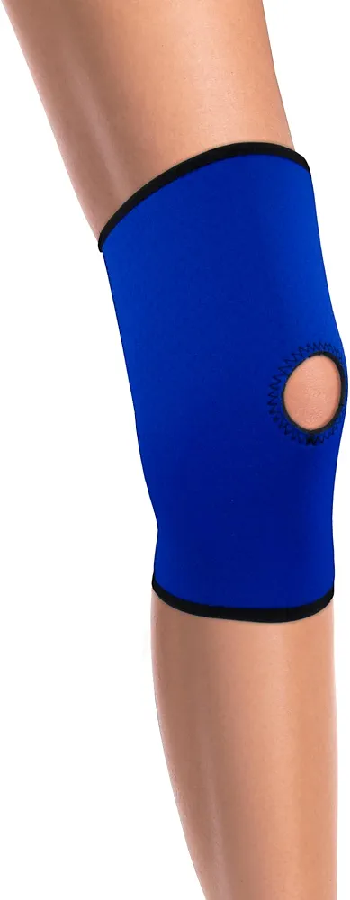 OTC Knee Support, Open Patella, Neoprene, Blue, 4X-Large