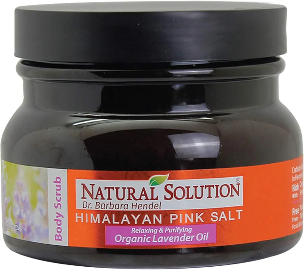 Natural Solution WBM Himalayan Salt Body Scrub with Organic Lavender Oil, Relaxing and Purifying Deep Cleansing – 12.3 oz, 10.6 Oz