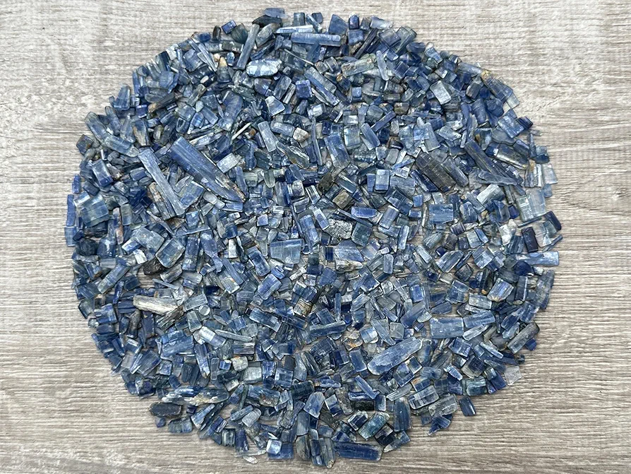 2 oz Lot Natural Blue Kyanite Semi Blue KyaniteTumbled Gemstone Chips, Crushed Mini Crystals, Undrilled Crystal Chips (Blue Kyanite)