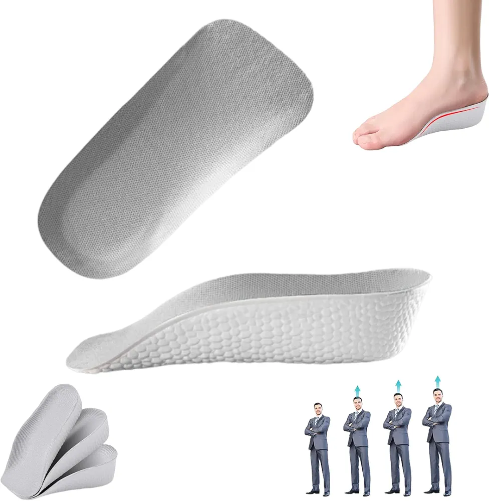 Brandone Insoles - Orthopedic High Pads 1.0 - Height Increase Insoles - Arch Support Insoles for Plantar Fasciitis, Flat Feet, Over-Pronation, Achilles Tendonitis, Foot Pain Relief (Gray, 1.4Inch)