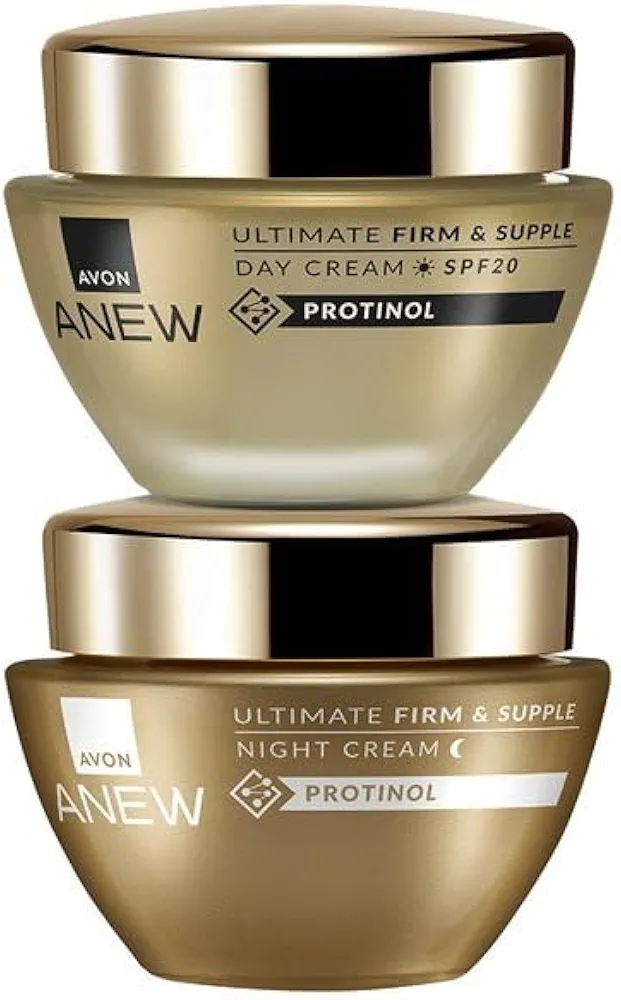 Avon Anew Ultimate DAY Firming Cream + NIGHT Restoring Cream ((Ideal for 40-55) Set of 2