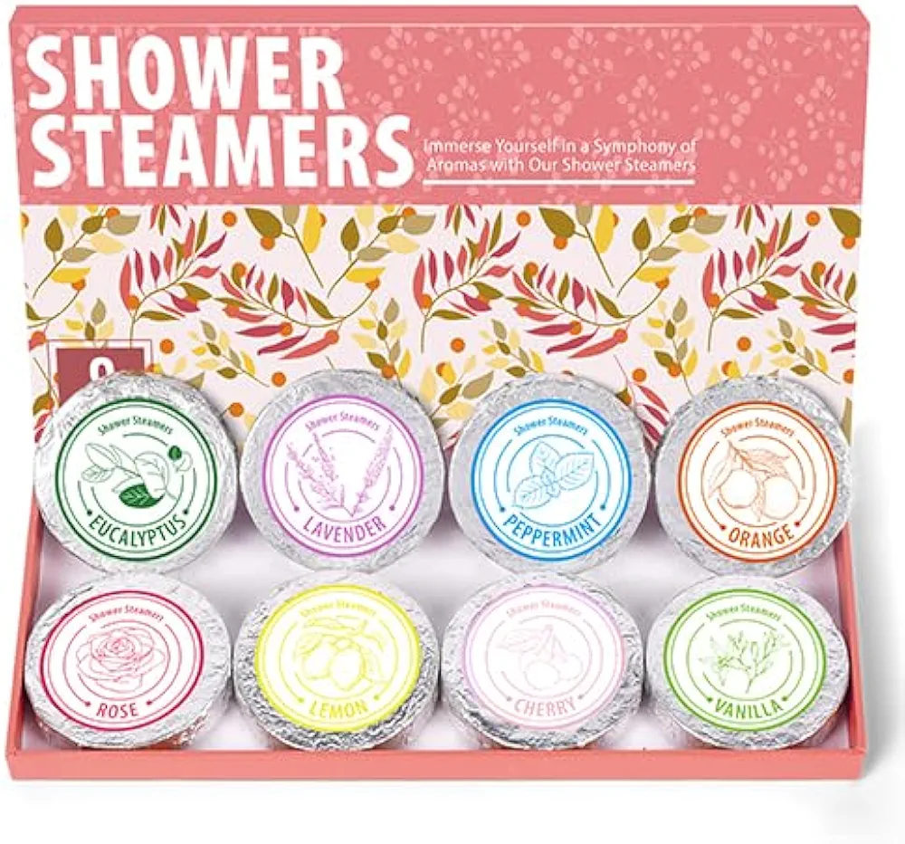 Shower Steamers Aromatherapy - Gifts for Women 8 Pack Pure Essential Oil Shower Bombs for Home Spa Bath Self Care, Gift Set Stress Relief and Relaxation Gifts for Her Birthday Present Pink