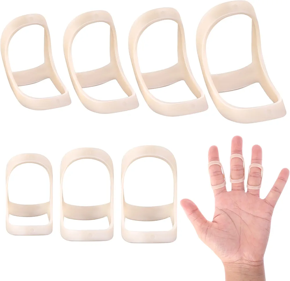 7 Pcs Oval Finger Splint Waterproof 7 Graduated Trigger Finger Straightener Brace Support Sleeves Kit for Thumb/Ring/Middle/Index Arthritis Relief Pain