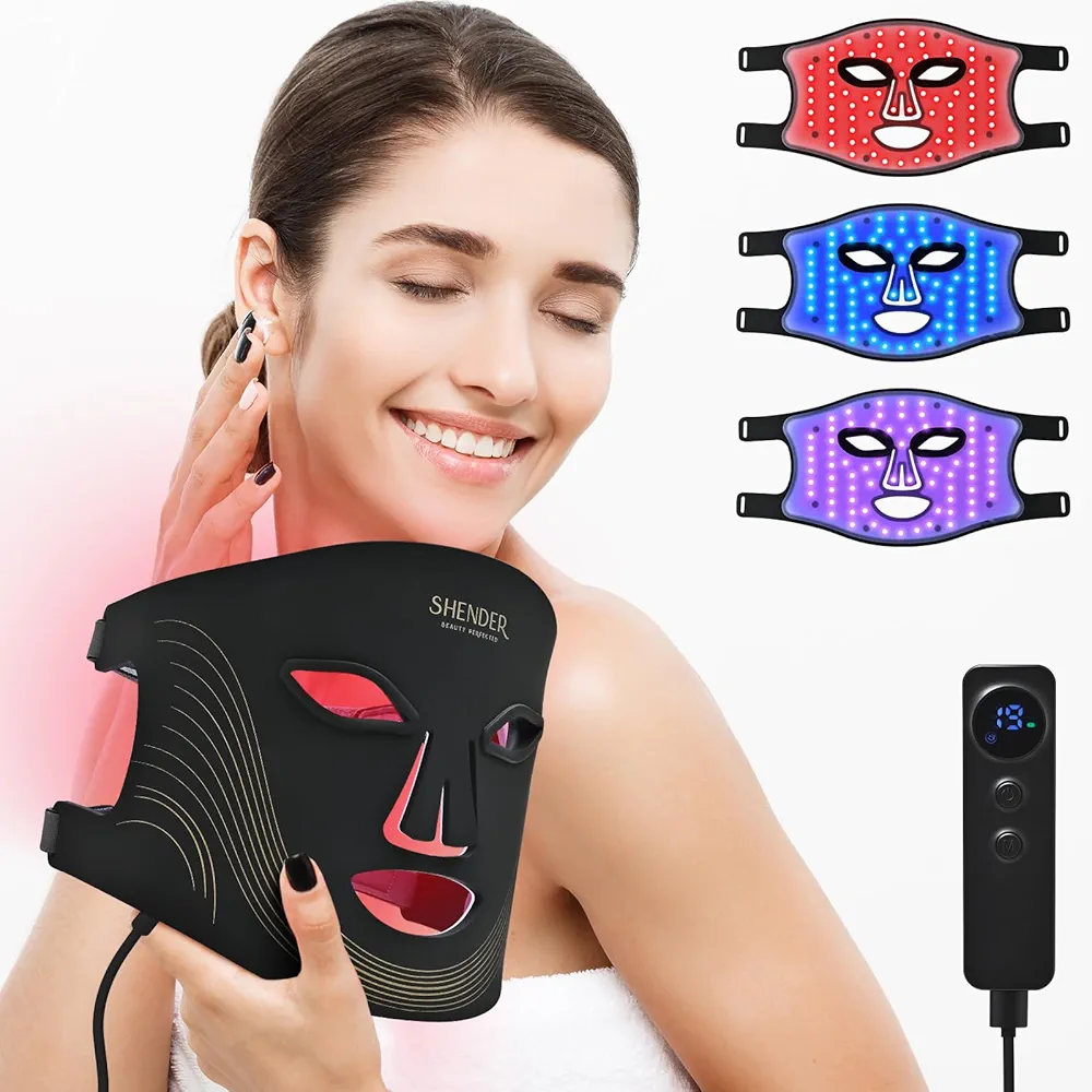 Red Light Therapy for Face,LED Light Therapy Mask,4 Wavelengths Red Light Therapy Mask,for Home and Travel Skin Care