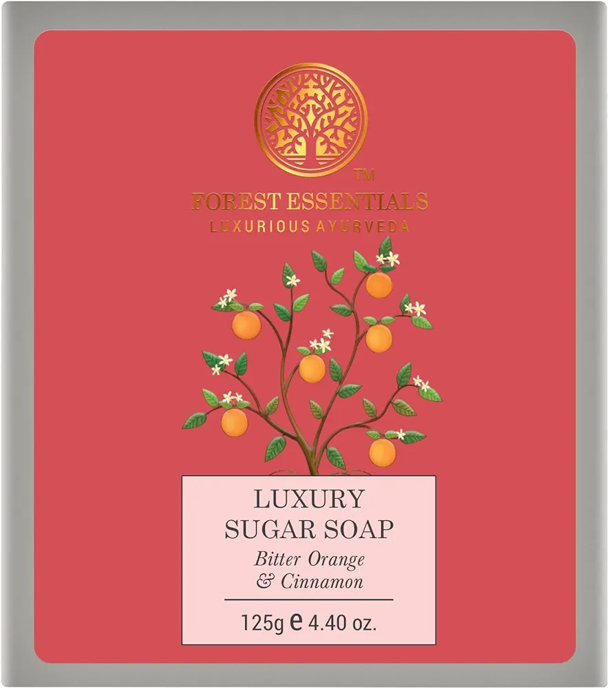 Forest Essentials Luxury Sugar Soap Bitter Orange & Cinnamon - 125g