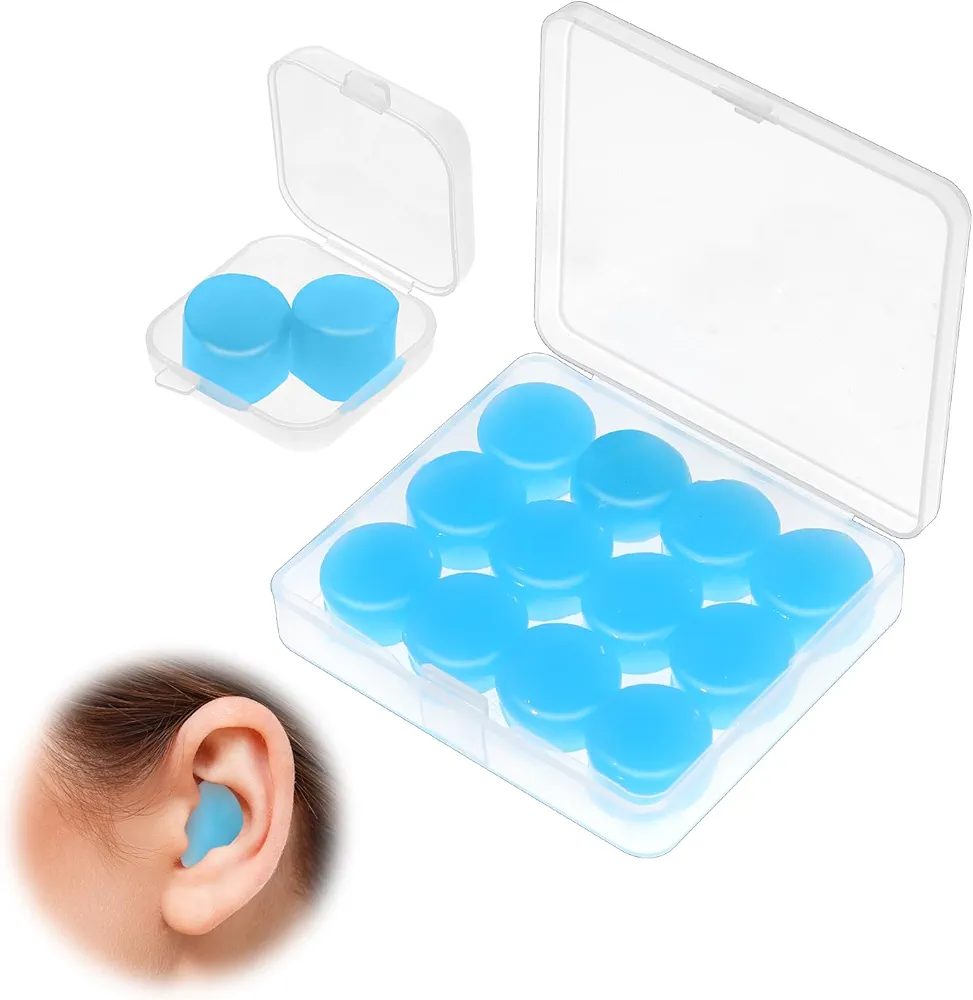 Noise Cancelling Earplugs for Sleep, Soft Silicone Earplugs Reusable Ear Plugs for Sleeping Comfortable Moldable Ear Plugs for Swimming, Travel, Snoring, Sleeping, Working(4Pair + 1Pair)