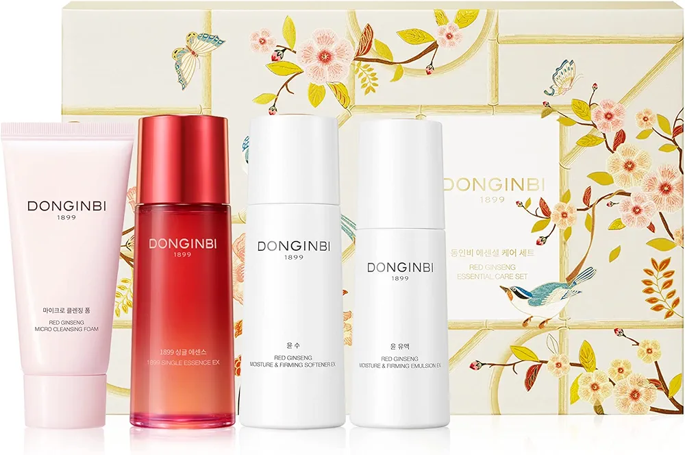 [Upgraded] DONGINBI Korean Red Ginseng Essential Care Set EX, Anti Aging Skin Care Routine Kit - Skin Moisturizing For All Skin Type