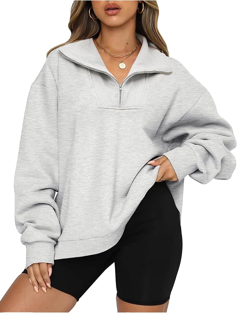 Oversized Sweatshirts for Women Half Zip Hoodies Pullover Fall Fashion Outfits 2023 Y2k Clothes