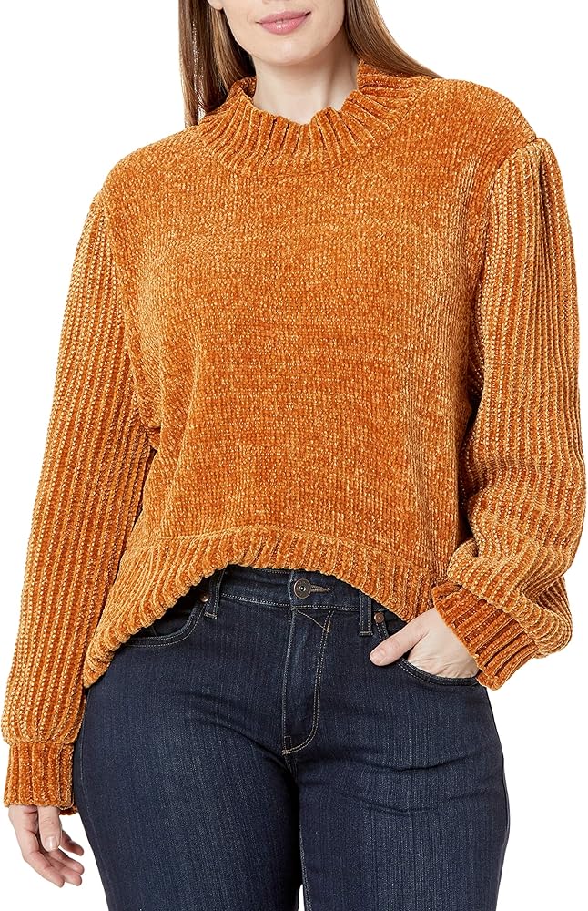 KENDALL + KYLIE Women's Plus Size Mock Neck Balloon Sweater