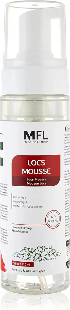 Locs Styling Flaxseed Mousse | Build-Up Free with No White Flakes- Non Sticky | 7 oz