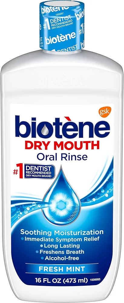 biotène Oral Rinse Mouthwash for Dry Mouth, Breath Freshener and Dry Mouth Treatment, Fresh Mint, 16 fl oz