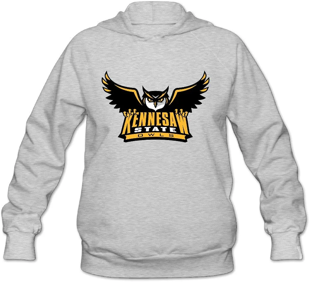 AK79 Women's Hoodie Kennesaw State Owls Logo Size XXL Ash