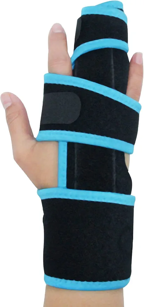 Trigger Finger Splint Brace Middle Index Pinky Ring Finger Adjustable Right/Left Hand Wrist Support Stabilizer Wrap for Arthritis Pain Relief Tendonitis Metacarpal Fracture Mallet Fingers Night Splint