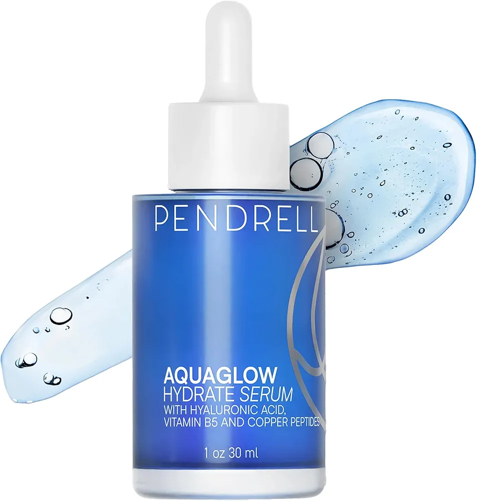 AQUAGLOW Hydrate Serum - Deep Hydration Face Care for All Skin Types - Enriched With Hyaluronic Acid, Copper Peptides and Vitamin B5-30ml