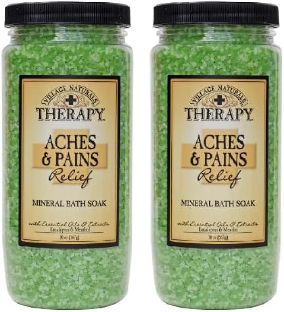 Village Naturals Therapy Aches & Pains Mineral Bath Soak 20 oz (Pack of 2)