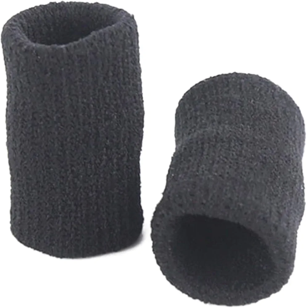 10Pcs/set Finger Compression Sleeve For Joint Relief Finger Sleeves Thumb Splint Brace Support Protector Elastic Finger Tools, Black