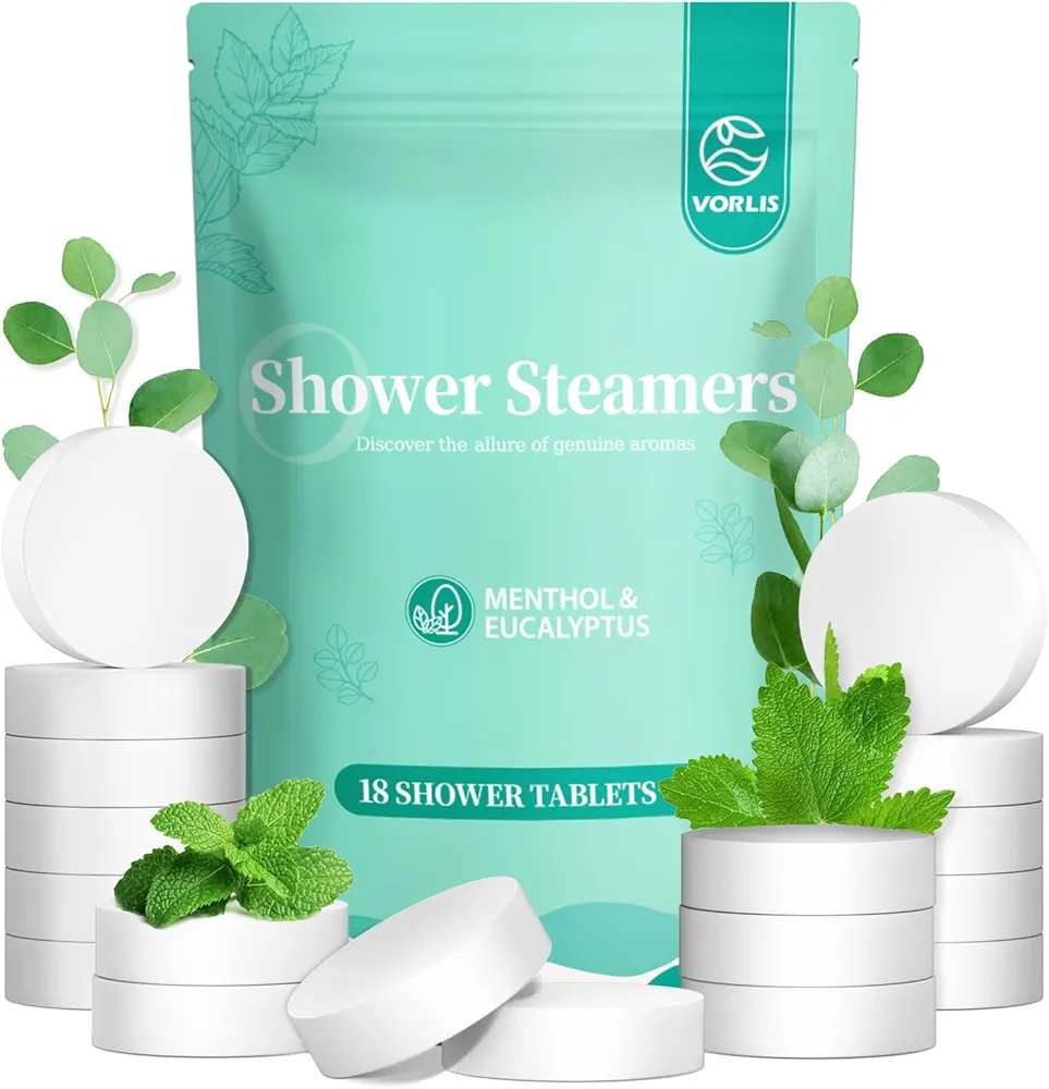 Shower Steamers Aromatherapy - 18 Pack Eucalyptus & Menthol Shower Tablets, Long-Lasting Strong Scent Vapor Bombs with Natural Essential Oil Relaxation and Stress Relief Surprise for Women and Men