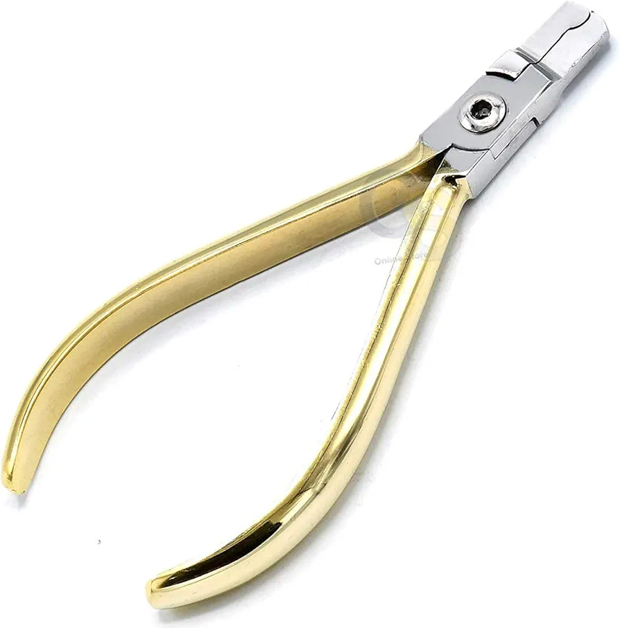 Gold Plated Color Crown & Band Crimping Pliers Orthodontic for Wire Round Crimp Gingival & Temporary Crowns By G.S ONLINE STORE