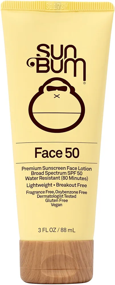 Sun Bum Original SPF 50 Sunscreen Face Lotion | Vegan Broad Spectrum with Vitamin E, 3 oz