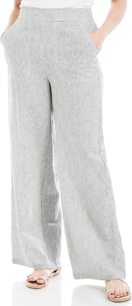 Max Studio Women's Linen Blend Easy Leg Pant