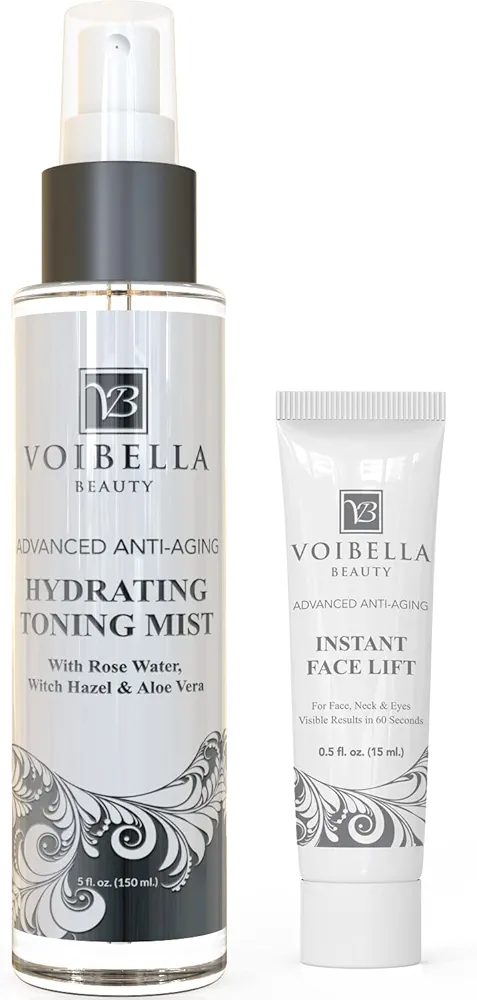 Instant Face Lift Cream Toning Bundle - Make Pores Look Smaller, Balance pH Levels, Refresh, Hydrate and Moisturize to Make Wrinkles and Fine Lines Less Visible