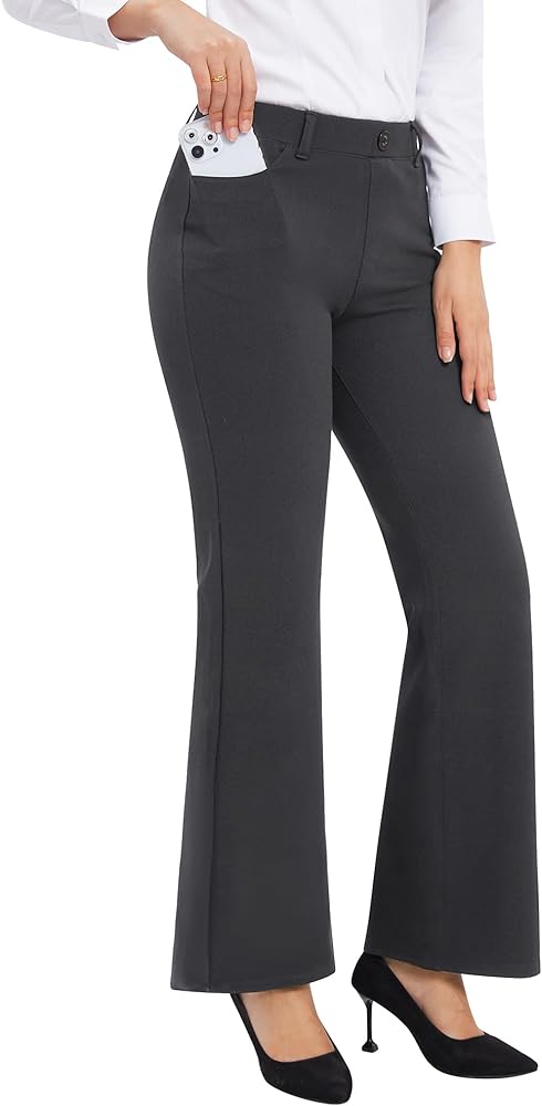 Stelle Women's 31" Dress Pants Business Casual Wide Leg Pants with Pockets Stretchy High Waisted Office Slacks for Work