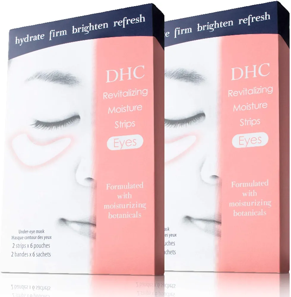 DHC Revitalizing Moisture Strips: Eyes, Gel Strip Masks, 6 Applications Each 6 Count (Pack of 2)