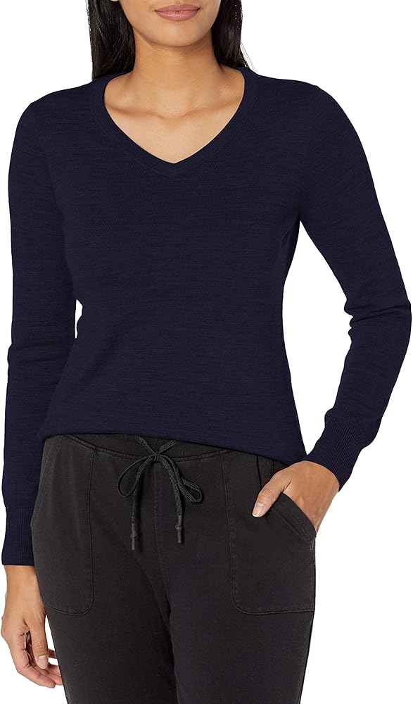 Cutter & Buck Women's Soft Merino Blend Douglas Long Sleeve V-Neck Sweater