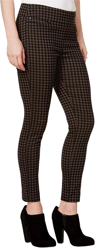 Maison Jules Womens Houndstooth Casual Trouser Pants