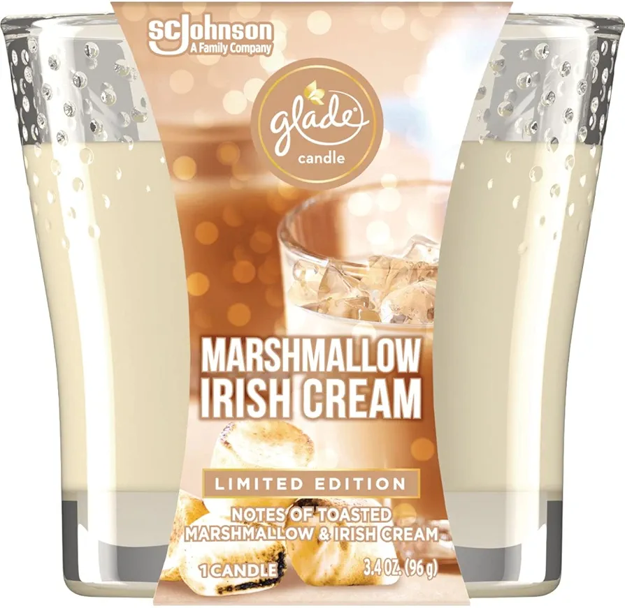 Glade Candle Jar, Air Freshener, Marshmallow Irish Cream, 3.4 oz