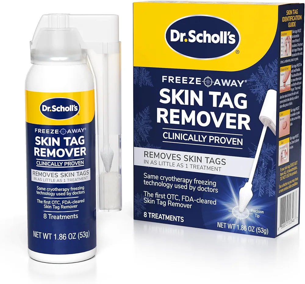 Dr. Scholl's Freeze Away Skin TAG Remover, 8 Ct // Removes Skin Tags in As Little As 1 Treatment, FDA-Cleared, Clinically Proven, 8 Treatments