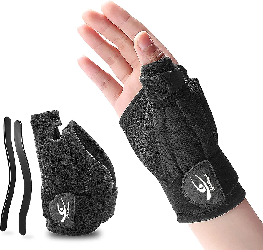 HiRui Wrist Brace Thumb Brace with Thumb Splins Support for Men and Women, Wrist Stabilizer for Sprains Tendonitis Carpal Tunnel Arthritis Pain Relief Recovery (One Size, Left Hand)