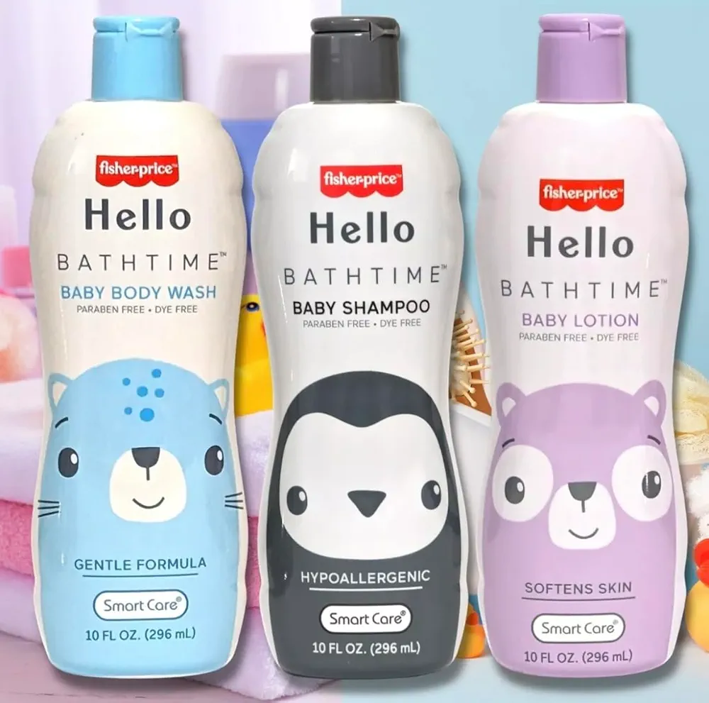 Hello Bath Time Shampoo, Body wash and Lotion, 3.33 Fl Oz (Pack of 3)