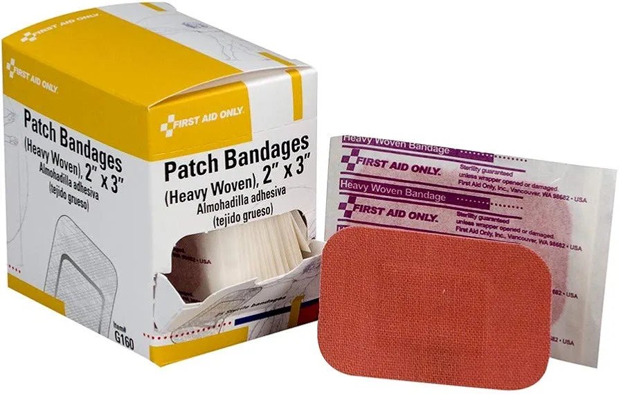 Heavy Woven Adhesive Bandages, Strip, 2 X 3, 25/Box