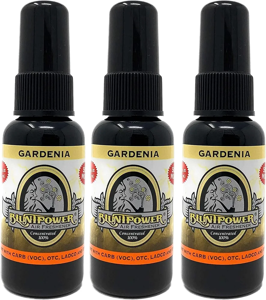 BluntPower 1.5oz High Concentrated Air Freshener, 3 Packs (Gardenia)