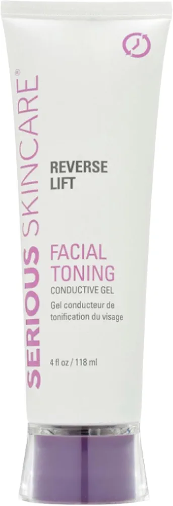 Serious Skincare Reverse Lift Facial Toning Conductive Gel - Soluble Collagen - Glides Easily - Compatible with Serious Skincare Facial Toning Device, Nu Face - 4 oz. (1Pack)