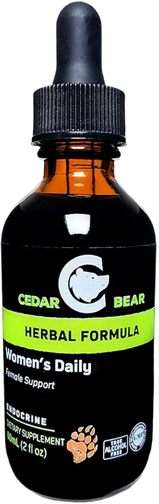 Cedar Bear Women's Support Daily a Liquid Herbal Supplement That Helps Support Healthy Menstrual Cycles, The Female Reproductive System, and Healthy Hormonal Function 2 Fl Oz