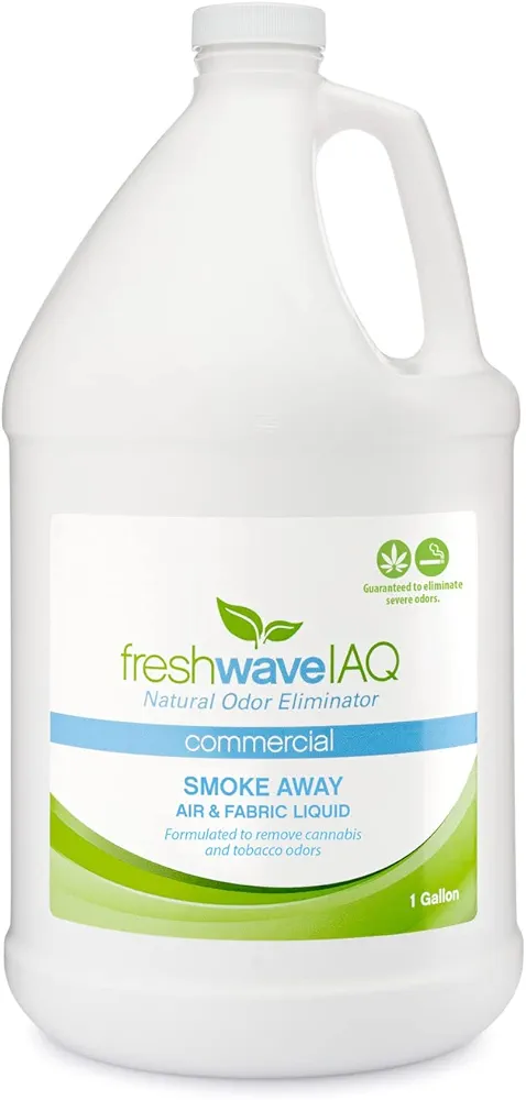 Fresh Wave IAQ Commercial Smoke Away Air & Fabric Liquid, 128 Fl. Oz. | Great for Strong Odors | Safer Natural Ingredients | Odor Eliminator for Home or Large Commercial Areas