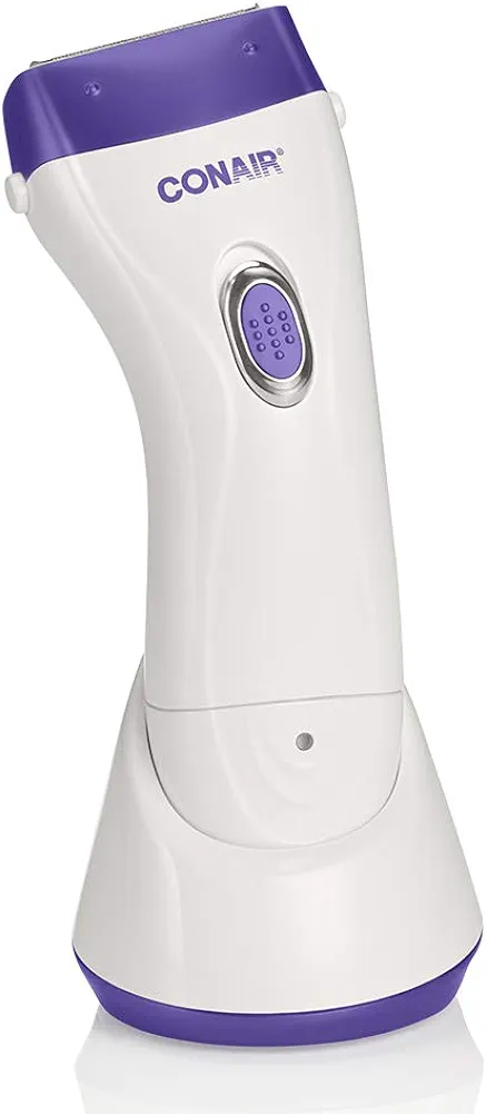 Conair Body and Facial Hair Removal for Women, Cordless Rechargeable Dual Foil Shaver & Trimmer, Perfect for Face, Ear/Nose, Eyebrows, Legs, and Bikini Lines