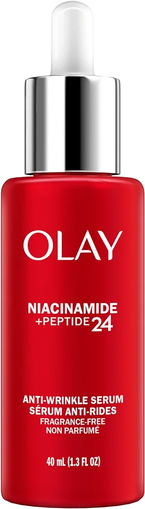 Olay Niacinamide + Peptide 24 Anti-Wrinkle Serum, Fragrance-Free, 1.3oz FL