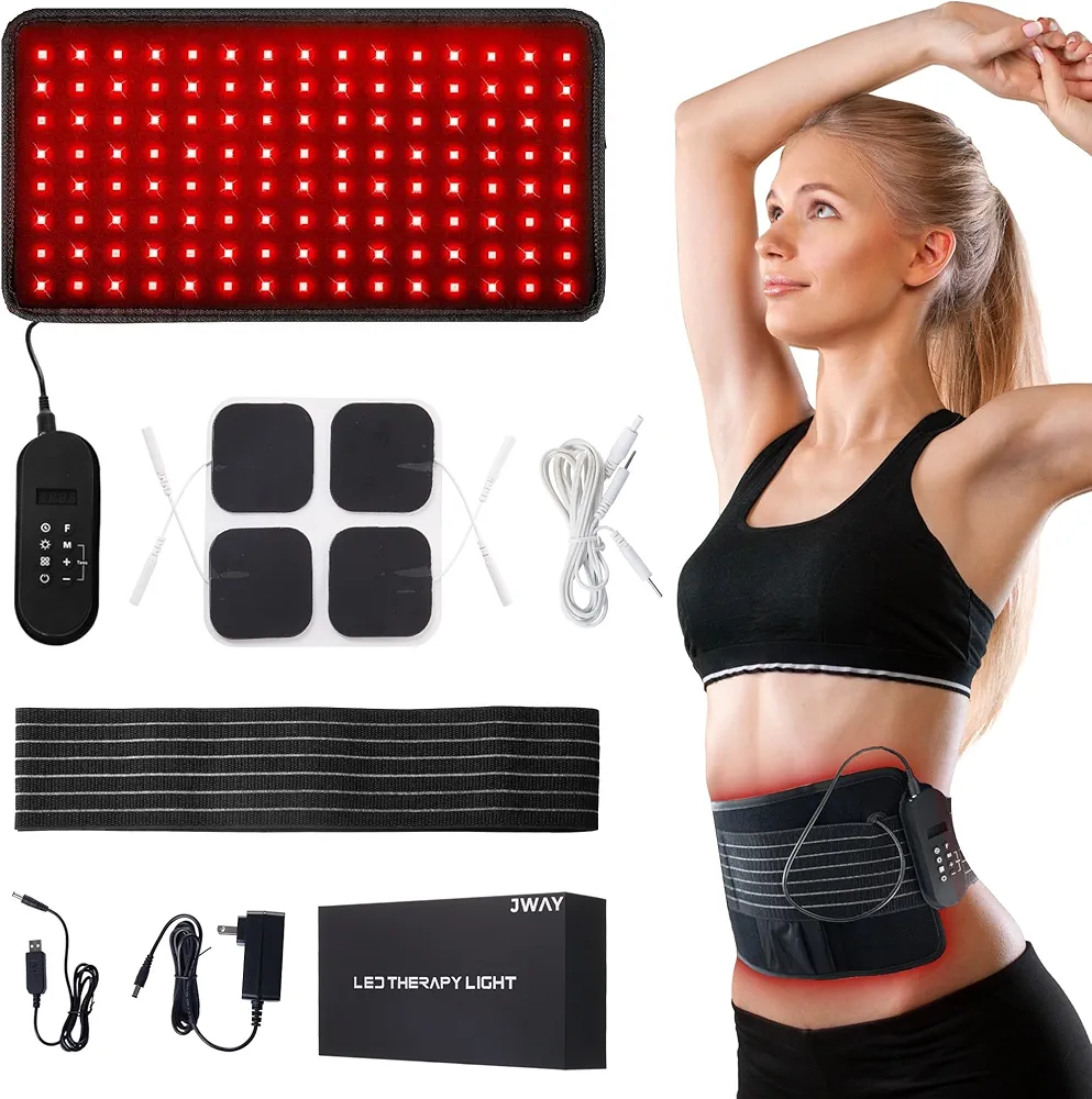 Red Light Therapy Belt - 660nm Red Light Therapy & 850nm Near Infrared Light Therapy for Body, Relax & Massage Muscles, Pain Relief and Inflammation, Improve Circulation