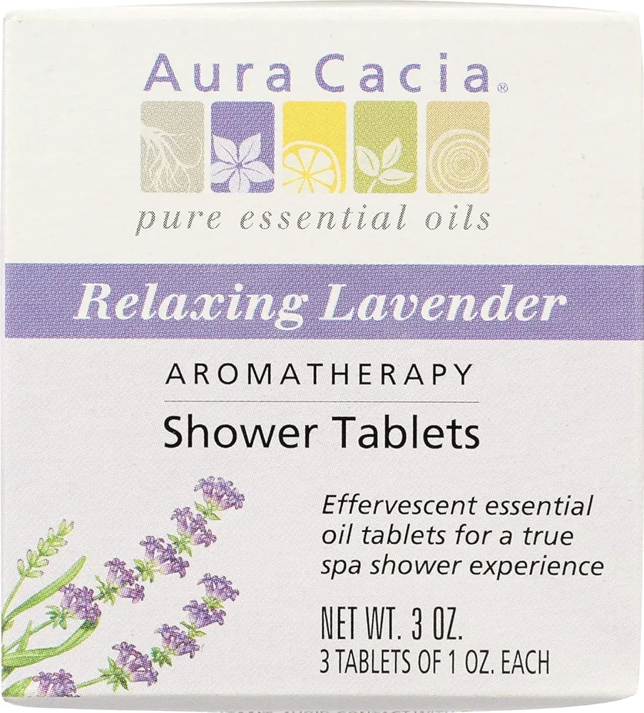 Aura Cacia Aromatherapy Shower Tablets, Relaxing Lavender 3 ea (Pack of 2)