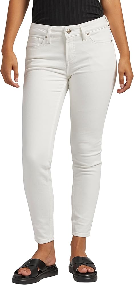 Silver Jeans Co. Women's Suki Mid Rise Curvy Fit Skinny Jeans