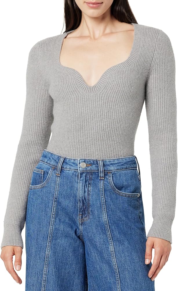 The Drop Women's Preston Ribbed Sweetheart Sweater